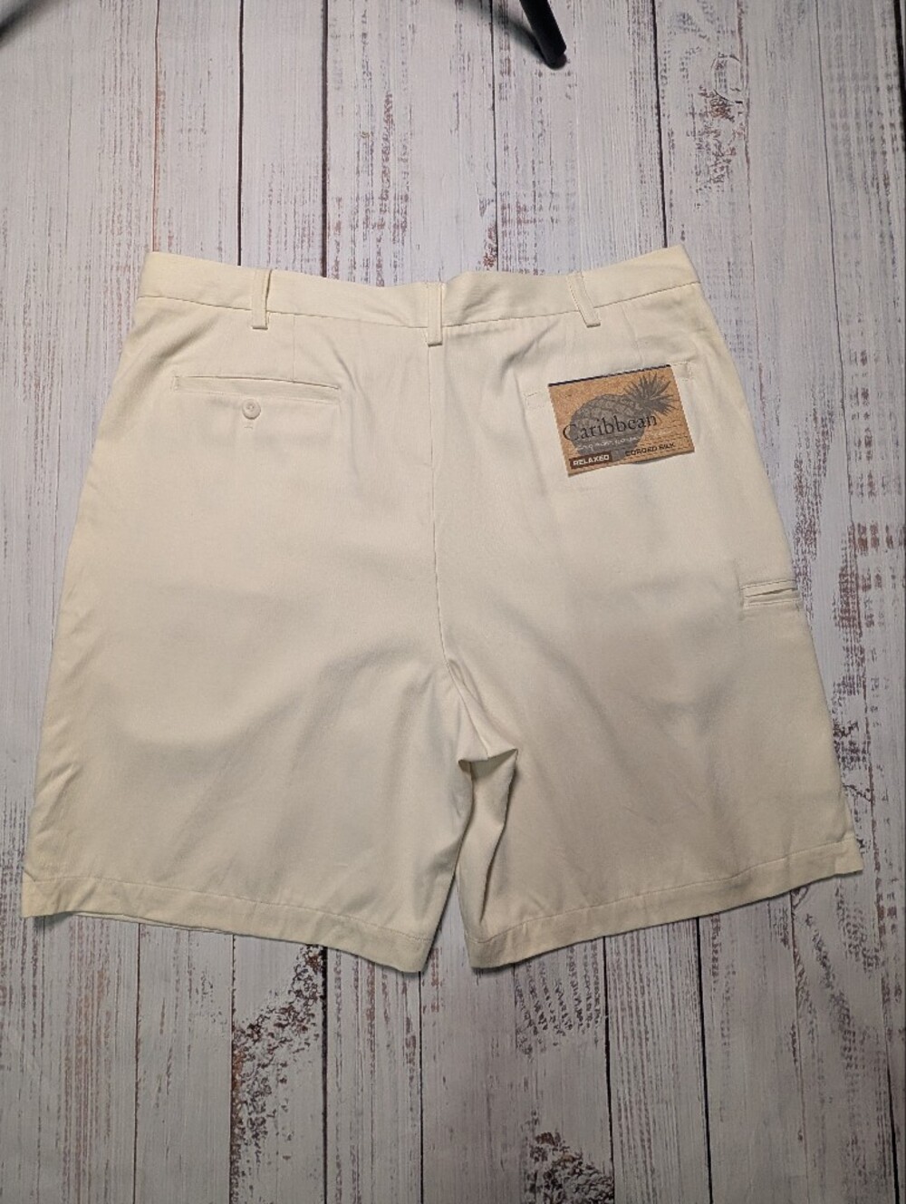Roundtree & Yorke Caribbean Silk Shorts Cream Size 38 NWT - Picture 7 of 13